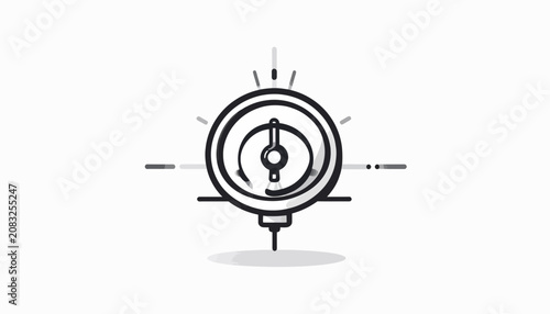 Quadro su tela Black and white speedometer gauge icon.