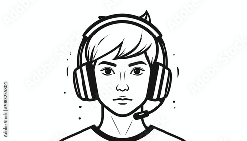 Person Wearing Headset and Smiling.