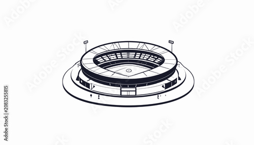 Baseball Stadium with Bright Lights.