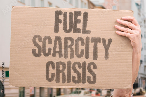 Schilderij op canvas "Fuel scarcity crisis" Lack of gasoline leads to emergencies