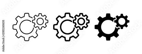 Foto Gear Icons Set: Mechanical Engineering, Industry, Technology Solutions, Business