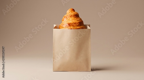 Croissant Kraft Bag Packaging Mockup