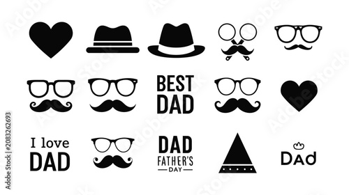 Dad vector icon collection for fathers day celebration designs