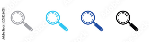 Foto Magnifying glass icon flat vector illustration for research and discovery with m
