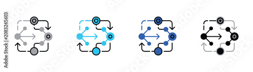Obraz na plátně Data flow and connectivity network vector icon with connection connectivity tech