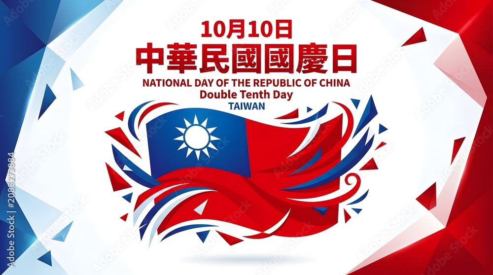 Obraz premium Taiwan national day celebration graphic
