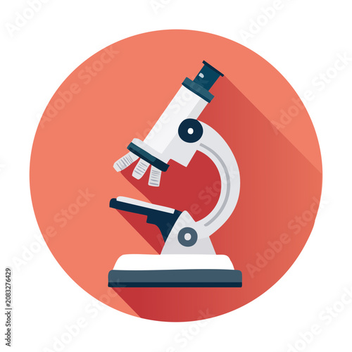 Flat icon of a laboratory microscope