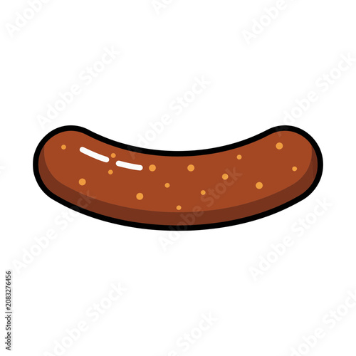 Flat illustration of a hot dog in a bun