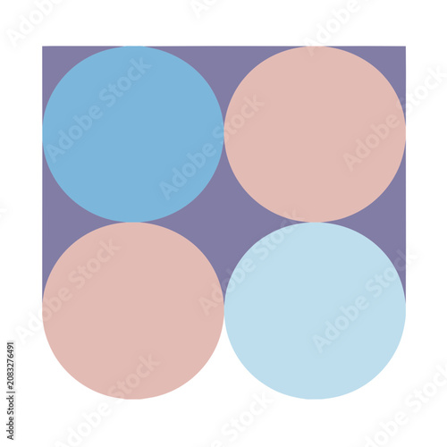 Four Colorful Circles in Grid Layout Vector
