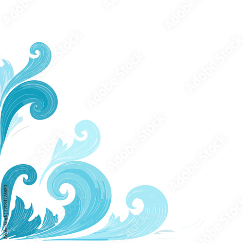 Abstract blue wave and swirl vector illustration