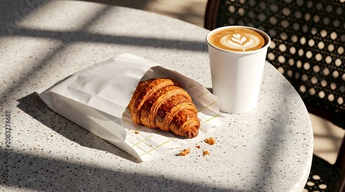 Croissant Coffee Breakfast Mockup Scene