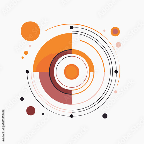 Abstract Geometric Circle Design with Concentric Rings and Dots