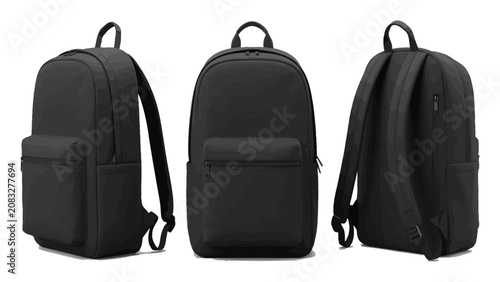 Fényképezés Backpacks are displayed in three distinct angles to show the full structure of this travel accessory