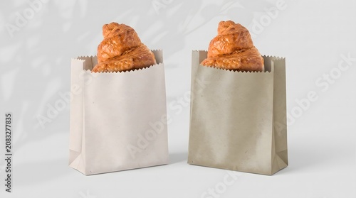 Croissant Duo Bakery Bag Mockup