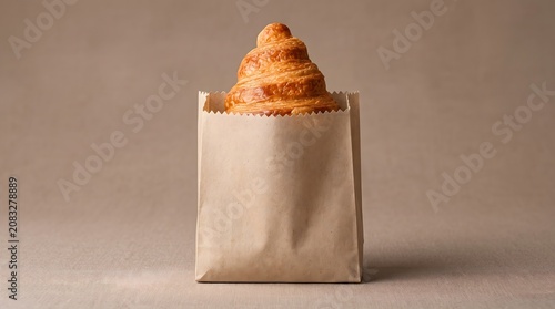 Croissant Paper Bag Packaging Mockup
