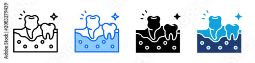 Tableau sur toile Premolar Icon Set Multi Style Vector Illustration