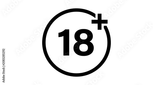 Age restriction 18 plus rating symbol