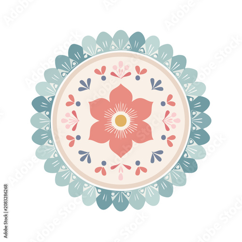 Colorful Floral Mandala Vector Illustration
