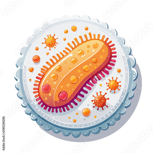 Colorful Bacteria and Virus Vector Illustration