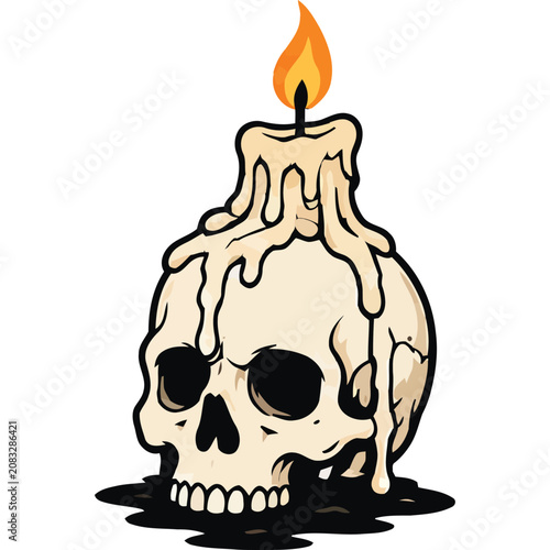 Halloween Skull Illustration