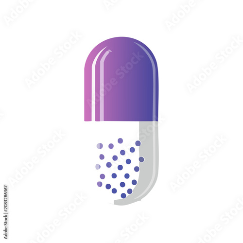 Purple and blue medicine capsule icon