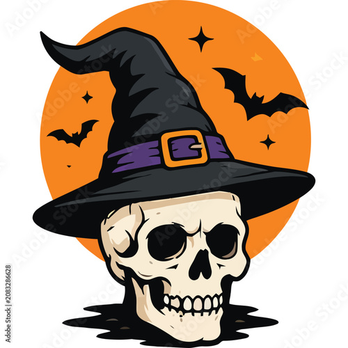 Halloween Skull Illustration