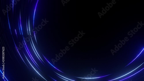 青と紫の光が疾走するデジタルテクノロジーのシームレスなループ背景動画