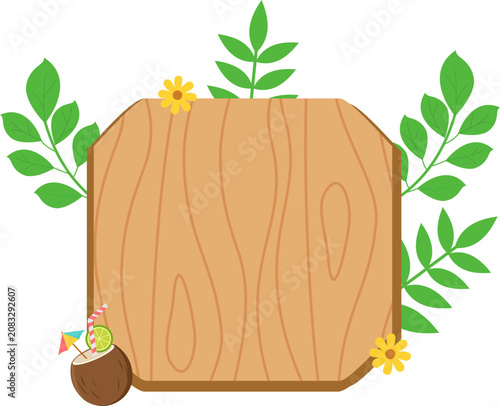 Summer Wood Board Banner Decoration