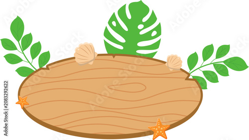 Summer Wood Board Banner Decoration