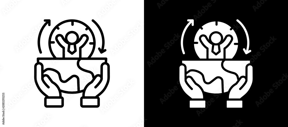 Fototapeta premium Future Sustainability whiteblack icon