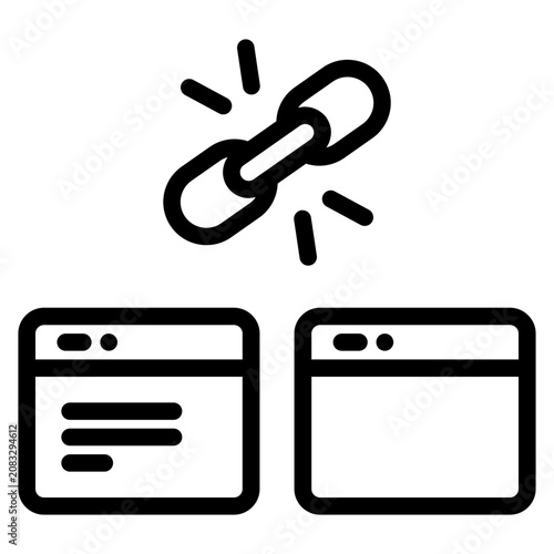 icon backlink seo style line vector 