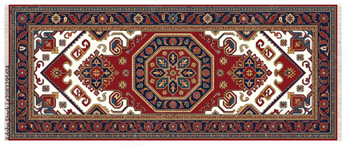 Oriental Persian Rug with Geometric Floral Patterns