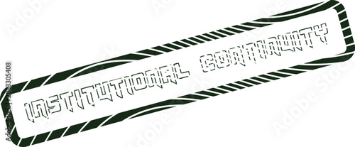 Tableau sur toile A Prominent Green Outlined Stamp Graphic Displaying the Business Message Institu