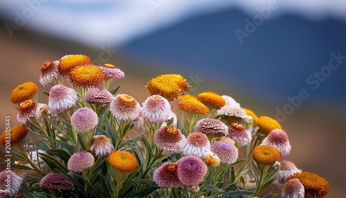 Close Up Of Pearly Everlasting Anaphalis Margaritacea Flowers In Bloom