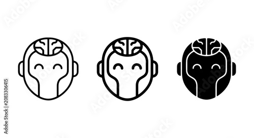 Photography Monkey Face Icons, Simple Vector Graphics, Cute Animal Emblems, Minimalist Chara