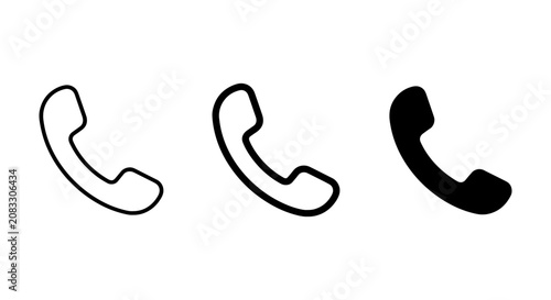 Quadro su tela Telephone Receiver Icons, Communication Symbols, Contact Methods, Support Servic