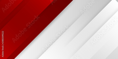 Fotografie Abstract Red and White Diagonal Stripes Corporate Business Presentation Backgrou