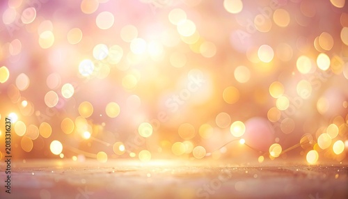 Golden Glowing Bokeh Lights on a Festive Background for Celebrations