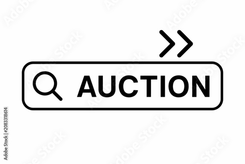 Foto Online auction search bar icon outline vector for bidding and commerce design