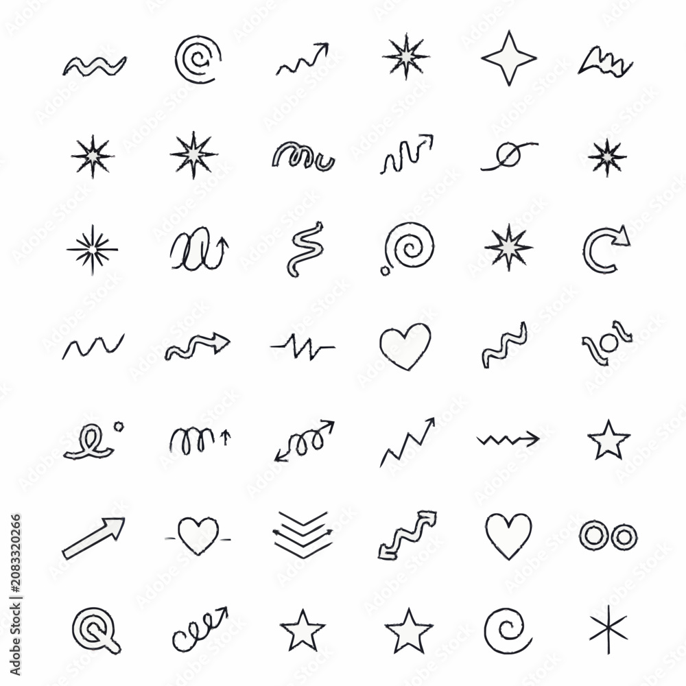 Fototapeta premium Hand Drawn Doodle Icons and Symbols Collection.