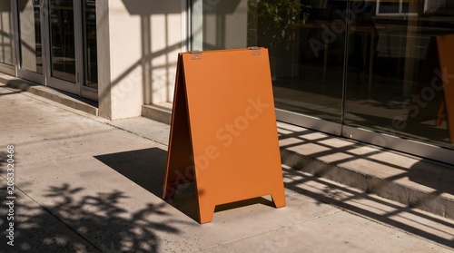 Orange Sandwich Board Mockup Outdoors