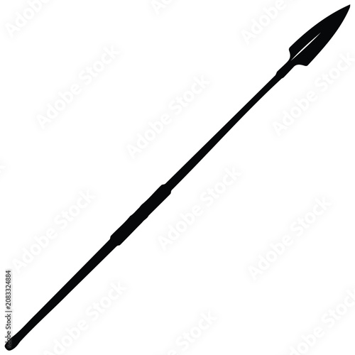 Spear vector illustration silhouette isolated on white background for your creative design.