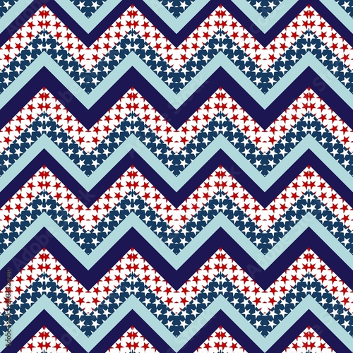 Fotografie American fabric -inspired pattern creatively formed in the shape of the American flag