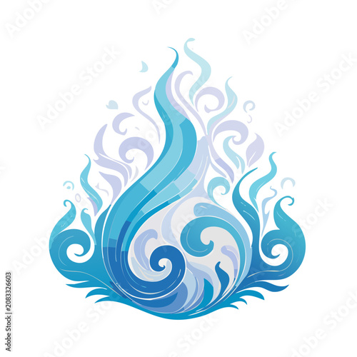 Abstract blue wave swirl vector design