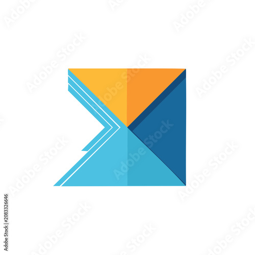 Abstract geometric mountain logo in flat design