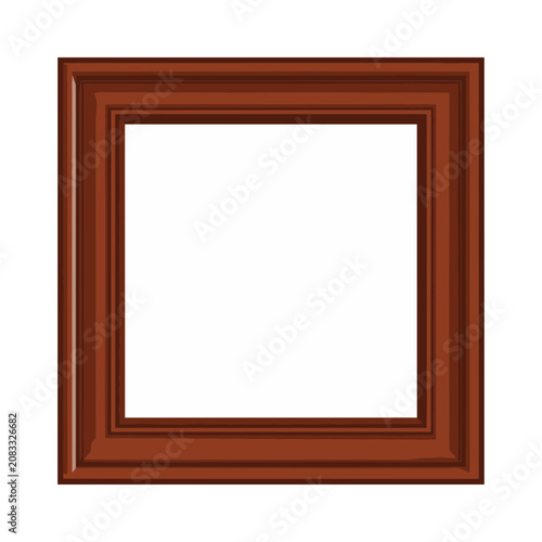 Brown Wooden Picture Frame Vector