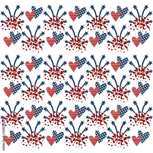 Tablou pe pânză American fabric -inspired pattern creatively formed in the shape of the American flag