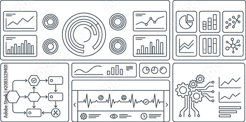 Фотография Collection of various data visualization and infographic elements