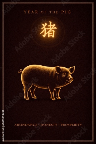 Fu Luck and Happiness Chinese Zodiac Year of the