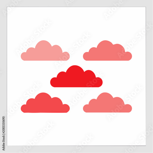Red and Pink Clouds Illustration